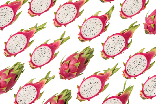 seamless pattern with white dragon fruit - Powered by Adobe