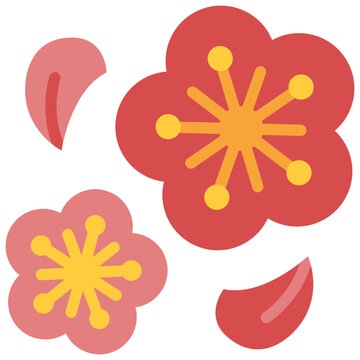 plum blossom flat icon