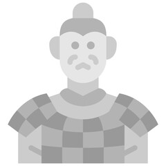 terracotta army flat icon