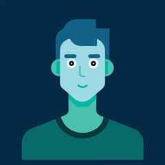 This vector cartoon illustration features a smiling businessman character with glasses; one version includes a speech bubble, and another presents him holding a blank sign