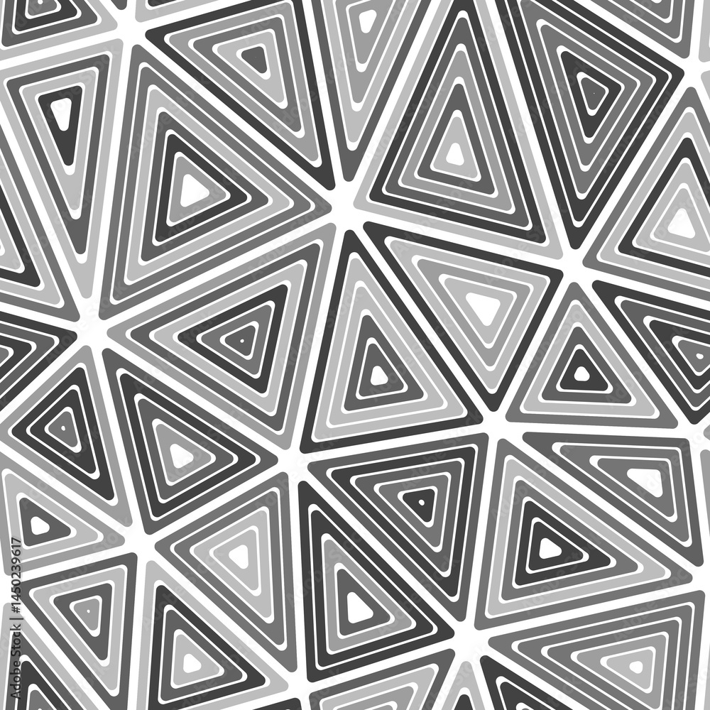 Poster triangle shapes background. multiple repeated inner triangles. big triangles size. monotone colored 