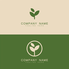 Logos of green Tree leaf ecology nature element vector