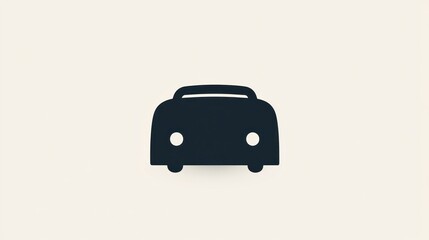 Simple car silhouette icon on light background