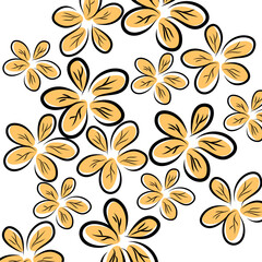 seamless pattern with flowers, Flower with orange colour Background 