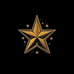 Obraz premium Five-pointed star symbol, minimalist outline, clean design for icon set