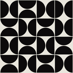 Mid century modern half circles pattern vector. Graphical illustration for a unique wall decor, textiles and interior design.