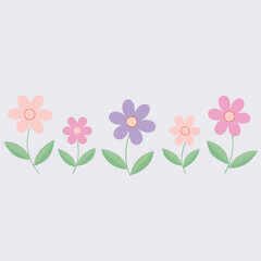 This floral vector illustration features a beautiful pink flower pattern, a spring design with pink and white flowers, perfect for a wedding invitation or a nature-inspired card