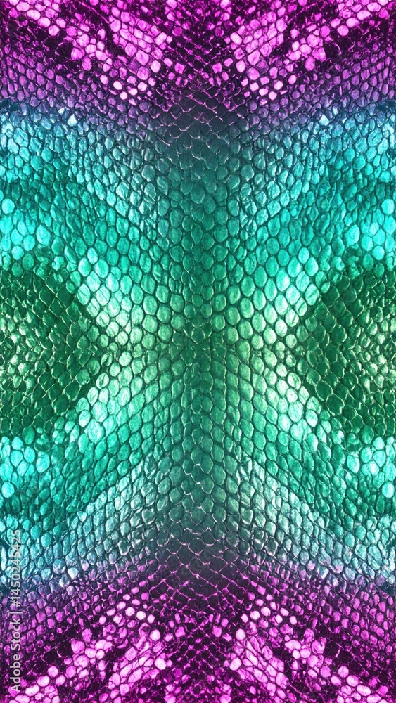 Poster abstract colorful scales pattern background teal pink purple gradient hexagonal