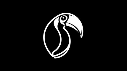 Naklejka premium Toucan Profile, Abstract Art, Simple Design