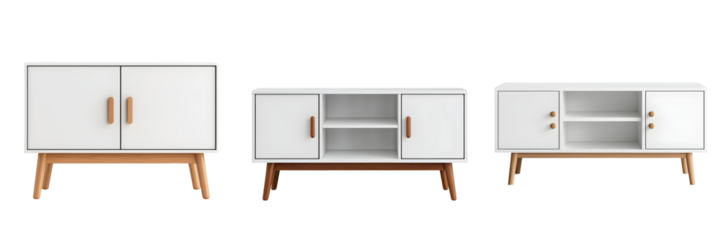 Modern white and wood cabinets and sideboards for home interior