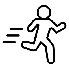 Run Vector Line Icon Design