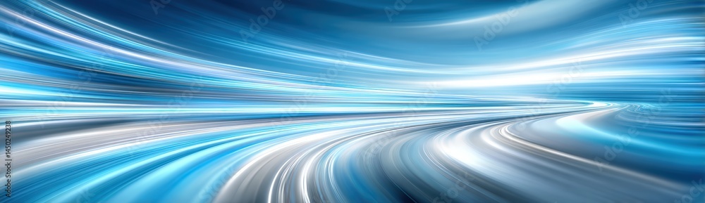 Aufkleber dynamic blue and white abstract lines create a sense of speed and futuristic motion.