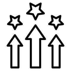 Level Up Vector Line Icon Design