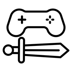 RPG (RolePlaying Game) Vector Line Icon Design