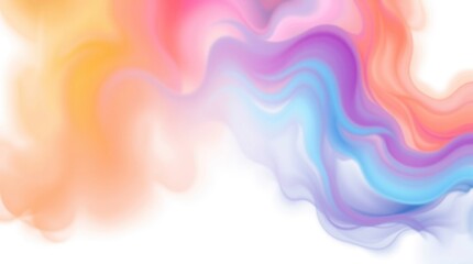 Pastel-colored swirls, abstract fluid art with vibrant hues blending seamlessly on white background