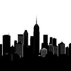 city skyline silhouette with transparent background PNG and JPEG image