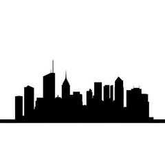 Fototapeta premium city skyline silhouette with transparent background PNG and JPEG image
