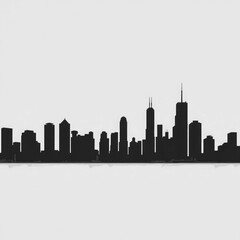 Naklejka premium city skyline silhouette with transparent background PNG and JPEG image