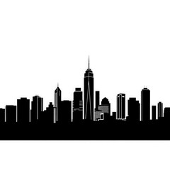 city skyline silhouette with transparent background PNG and JPEG image