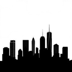 Obraz premium city skyline silhouette with transparent background PNG and JPEG image