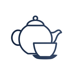 Minimalistic Simple Teapot and Cup vector Design.