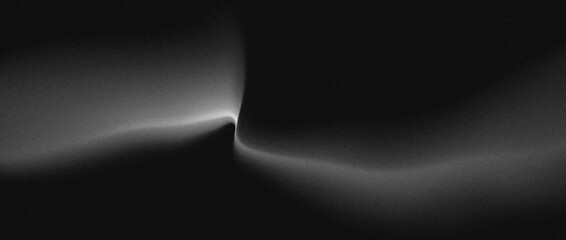 Modern black grey wave curves abstract background, noise grainy texture, dark grey backdrop design, banner