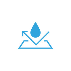 Fototapeta premium Waterproof icon, waterproof resistan, hydrophobic waterproof symbol.
