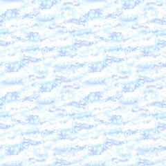 Sea water blue texture seamless pattern. Hand drawn watercolor illustration of clouds background. Abstract underwater splashe of paint. Pastel air blobs of ink. Marine template for wallpaper, textile.