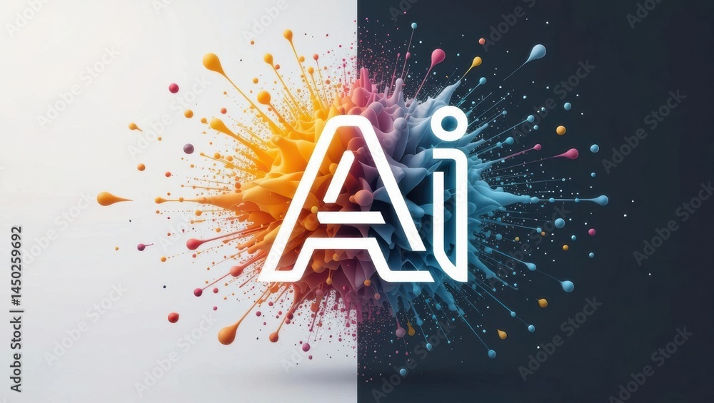 Poster abstract splash of colorful paint with 
