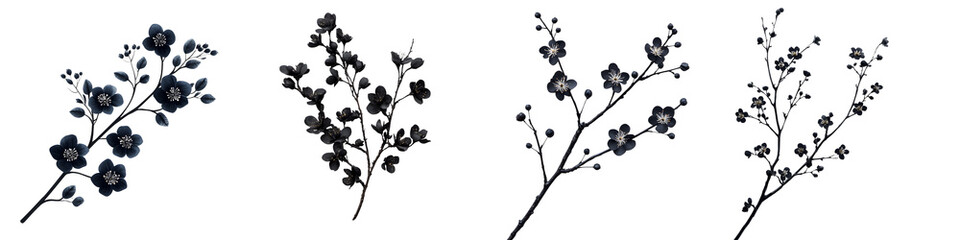 Minimalist floral silhouette branches