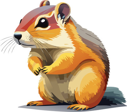Gopher flat vector illustration on transparent background.