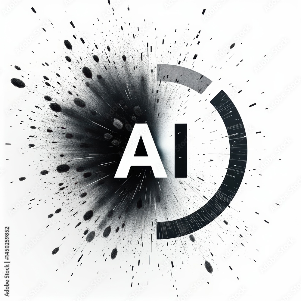 Poster abstract digital art featuring the letters 
