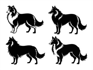 collie sihouette black vector bundle