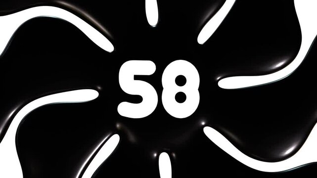 Black And White Background Animation With Number 58