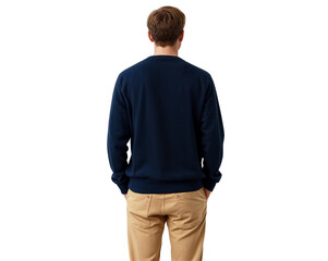 Teen Boy or Girl Standing with Back Turned – Transparent Background Pose