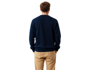 Teen Boy or Girl Standing with Back Turned – Transparent Background Pose