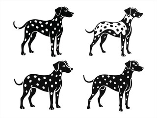 dalmatian sihouette black vector bundle