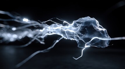 Abstract Glowing Energy Trails Flowing into a Luminous Orb Stunning visual effect