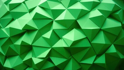 Fototapeta premium Abstract green geometric low-poly background texture