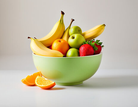 a vibrant photo of a fruit bowl with a variety of fruits