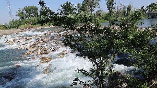 Adda river view in lombardy, Italy
