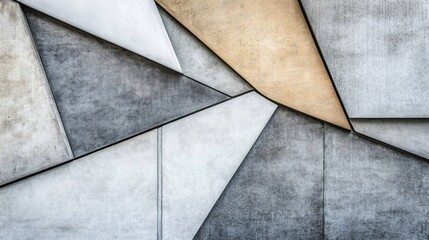 Modern Abstract Geometric Design with Overlapping White and Gray Polygons Made with Generative AI Technology