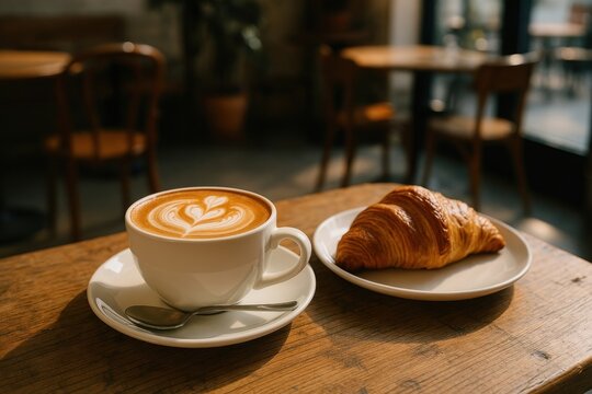 Cozy cafe breakfast scene