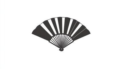 Simple Black and White Fan Illustration