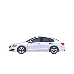 Fototapeta premium White Sedan Car Illustration For Web Design, Marketing