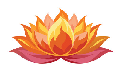 Fiery orange and pink lotus flower design