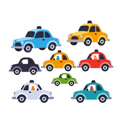 Naklejka premium Cartoon Cars Vector Illustration For Children's Education Material