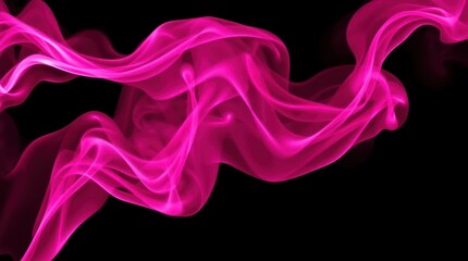 Naklejka premium Abstract pink smoke swirls on black background (9)