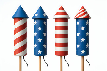 Colorful fireworks rockets for celebration.
