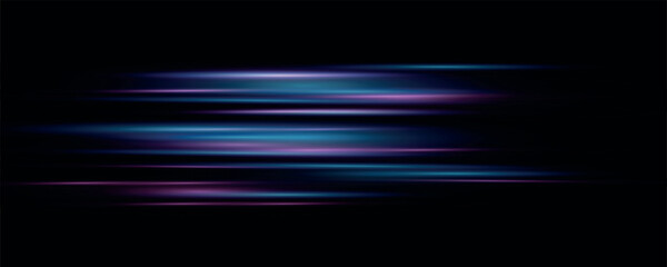 Neon Light Lines Effect. Light Effects Set. Flashes and Glares. Bright Rays of Light. EPS 10.